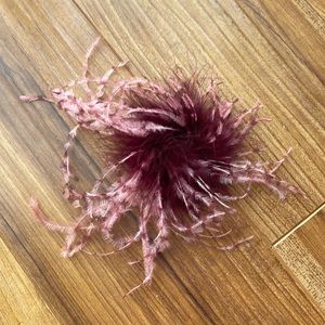 Dyed ostrich feather brooch